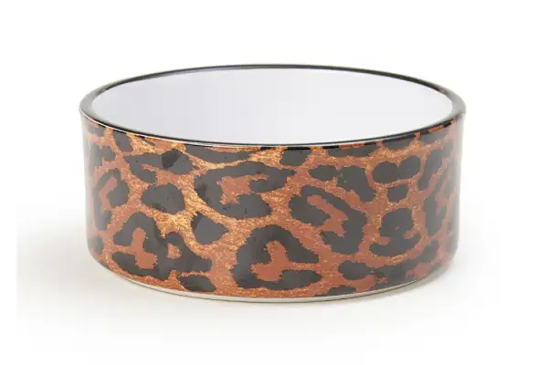 Leopard Pattern Ceramic Pet Bowl