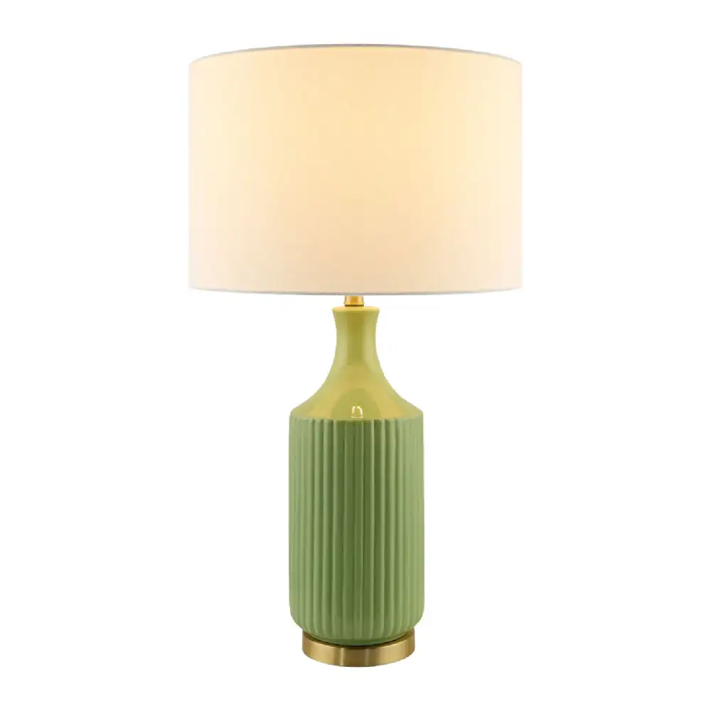 Fluted Glazed Ceramic Table Lamp