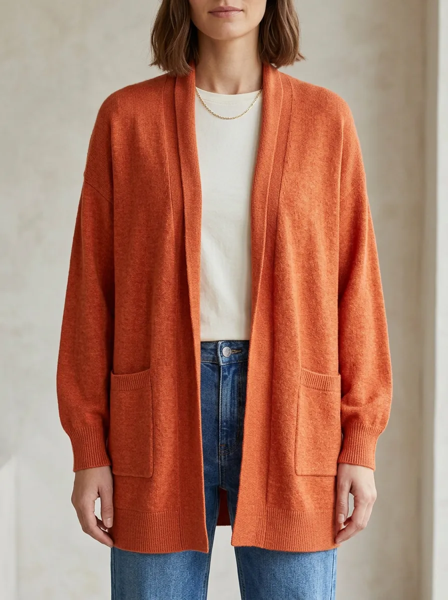 Structured Textured Knit Cardigan