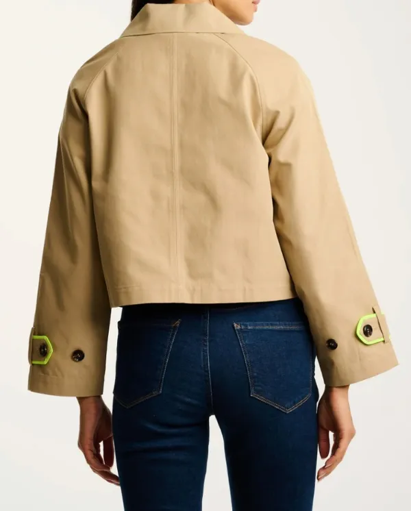 Neon Trim Cropped Trench