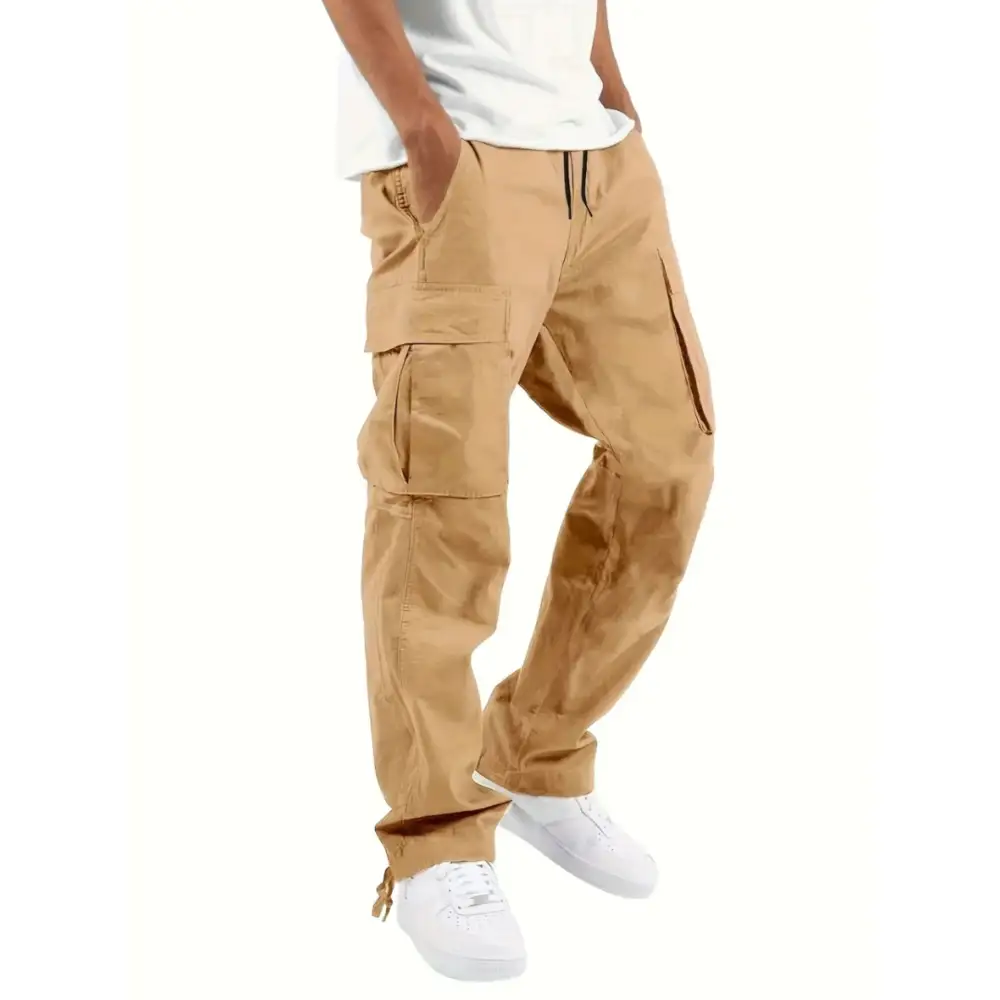 Chevron Elastic Waist Cargo Pants