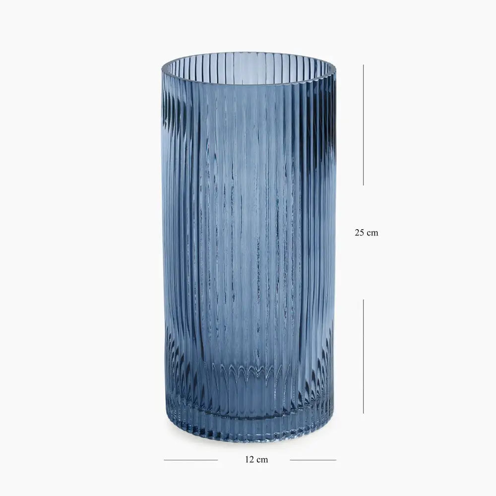 Blue Column Glass Vase
