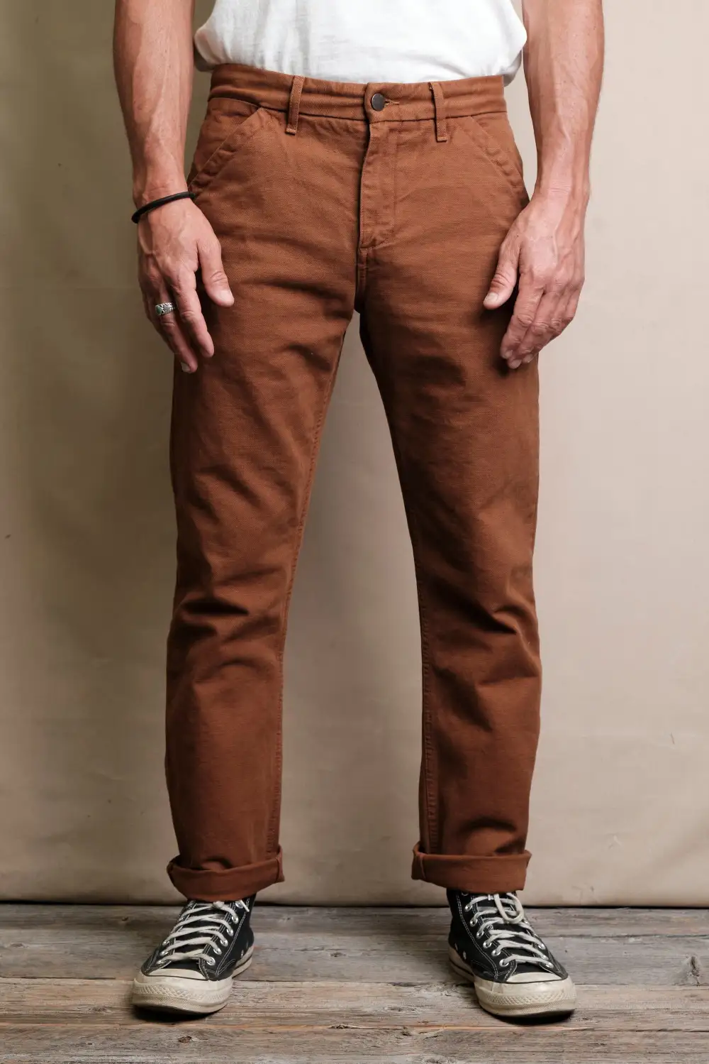 Essential Slub Slim Fit Workwear Men's Casual Pants