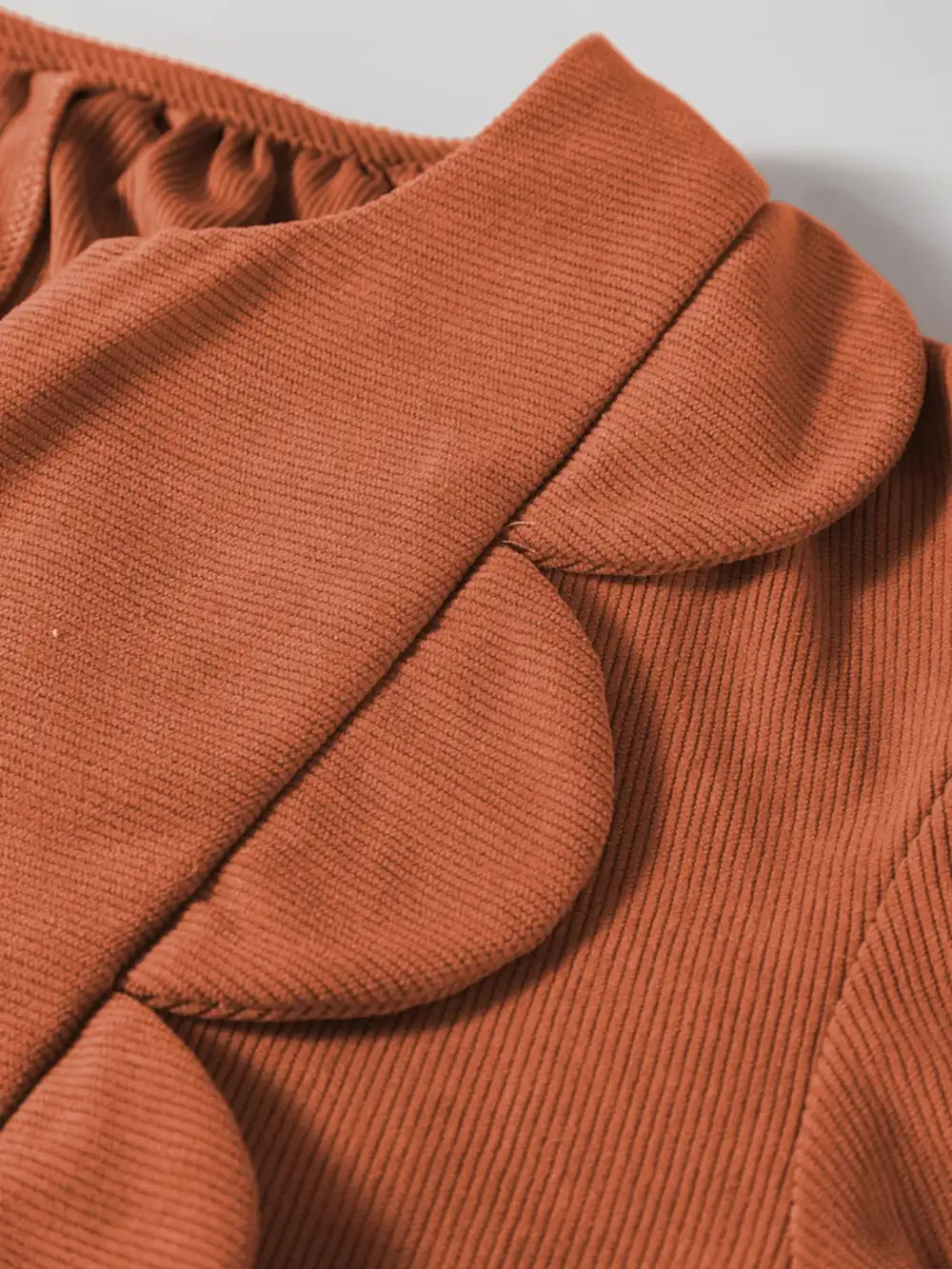 Corduroy Split Neck Mini Dress