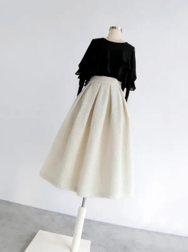 Smooth Weekend Everyday Casual Wool Skirt