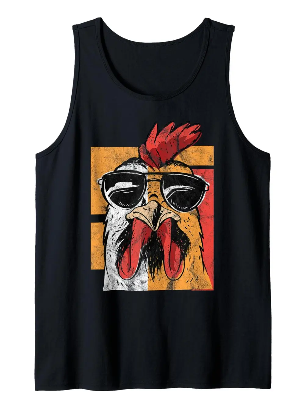 Cool Rooster Wearing Fashion Glasses Print Tank Top