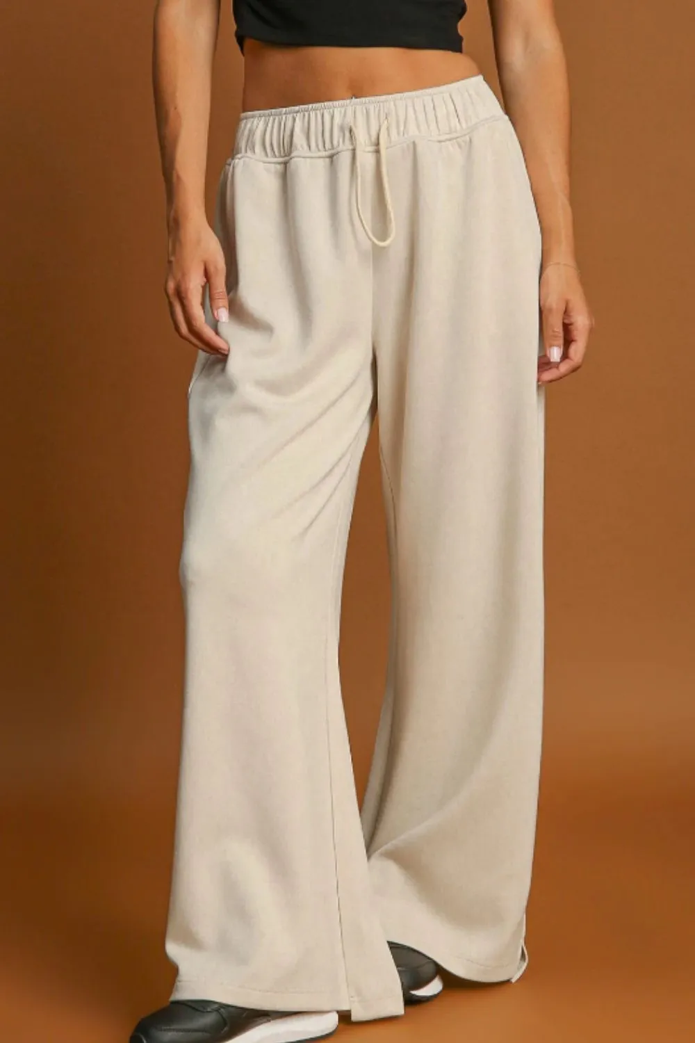 Easy Fit Drawstring Wide Leg Pants