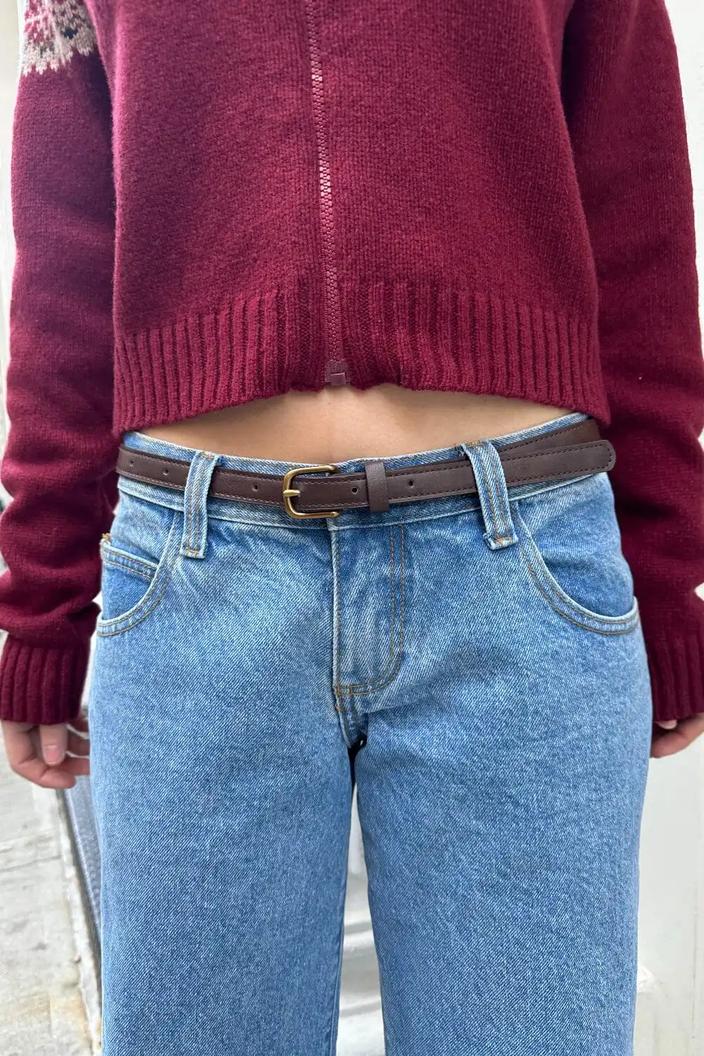 Women’s Brown Faux Leather Buckle Belt