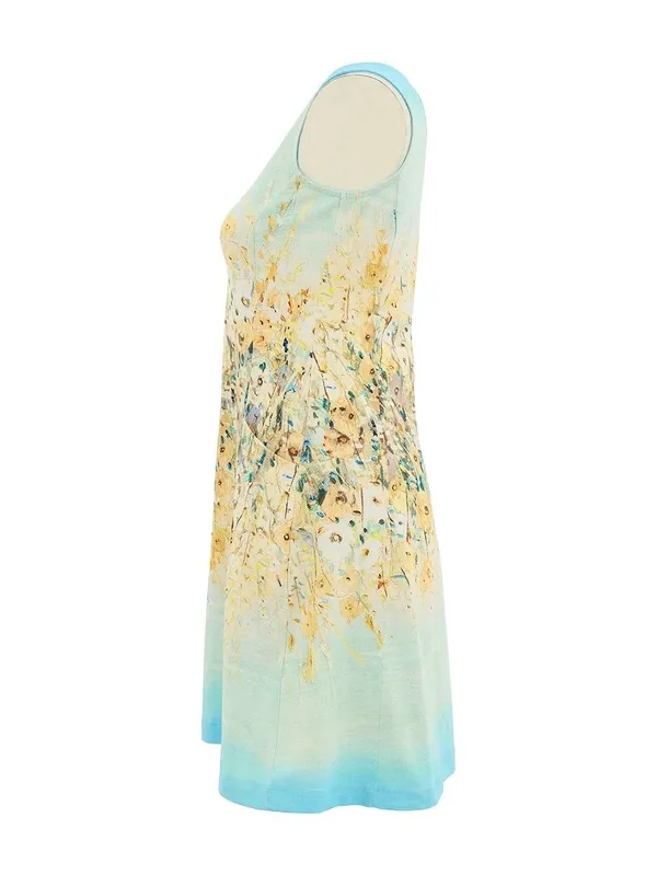 Cotton A-Line Sleeveless Dress