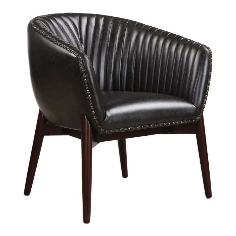 Leather-Look Accent Chair