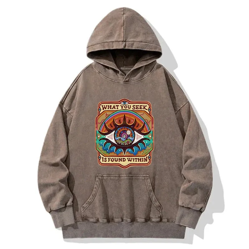 Swallowed By Psychedelic World Washed Hoodie
