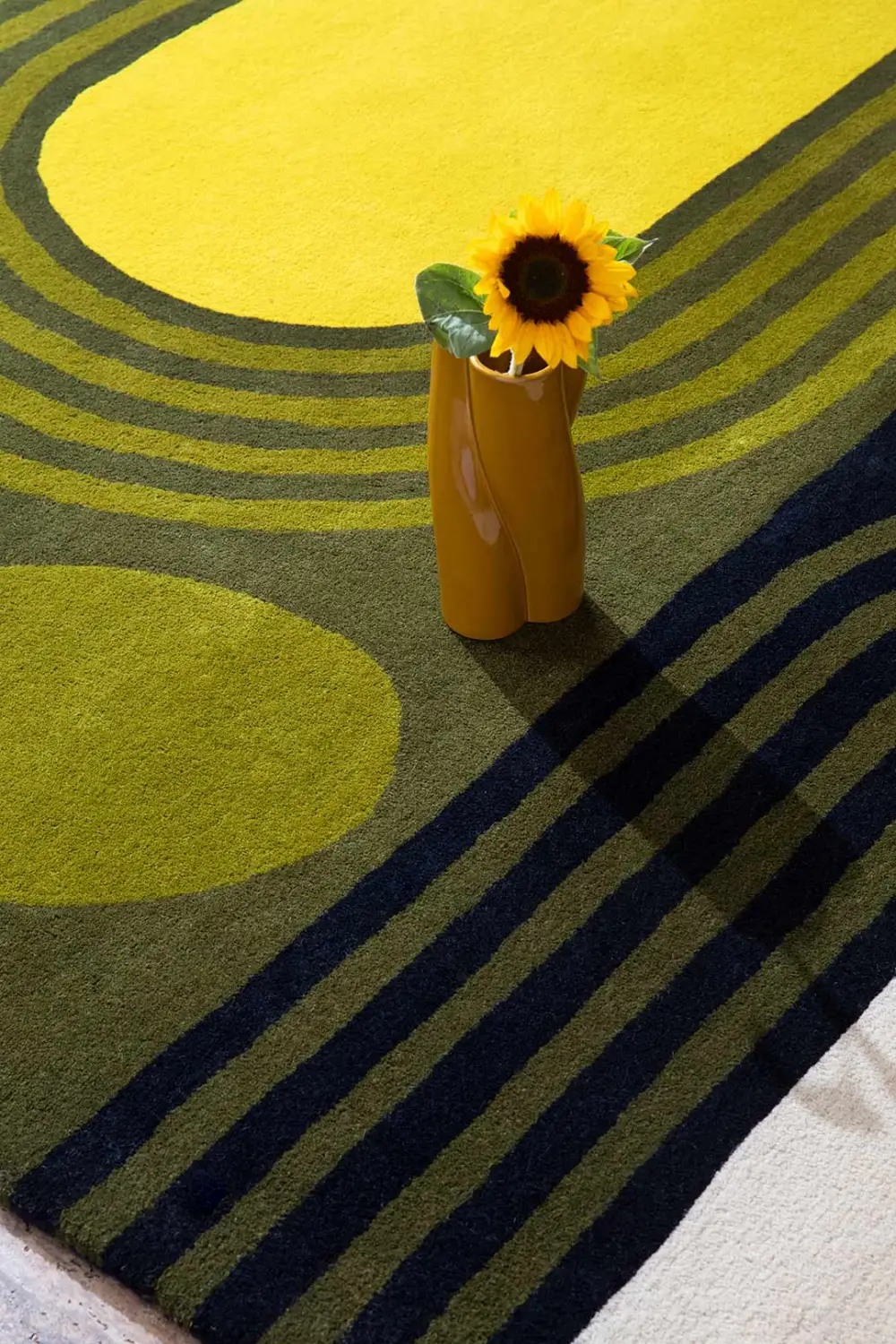 Wool Tufted Striped Area Rug