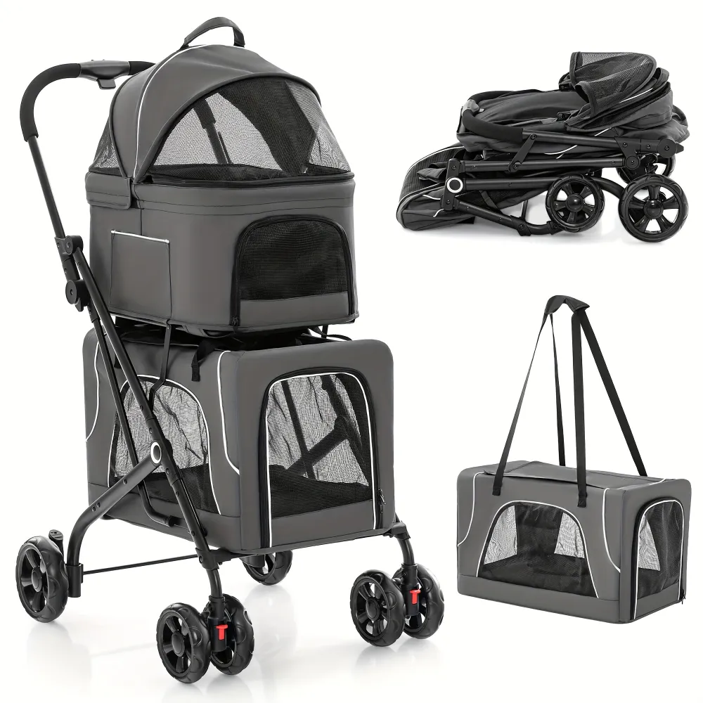 Versatile 2-In-1 Pet Stroller and Carrier Set, Pet Helper for Travel and Daily Use