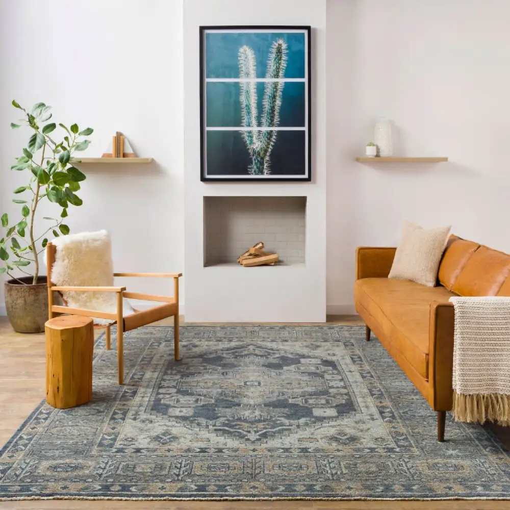 Fringed Wool Printed Carpet