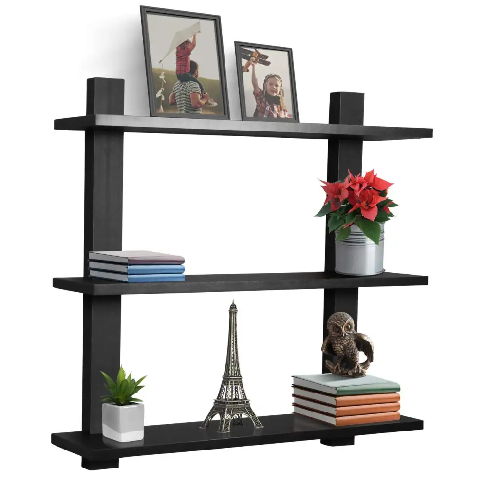 Asymmetric Wood Floating Shelf Tier