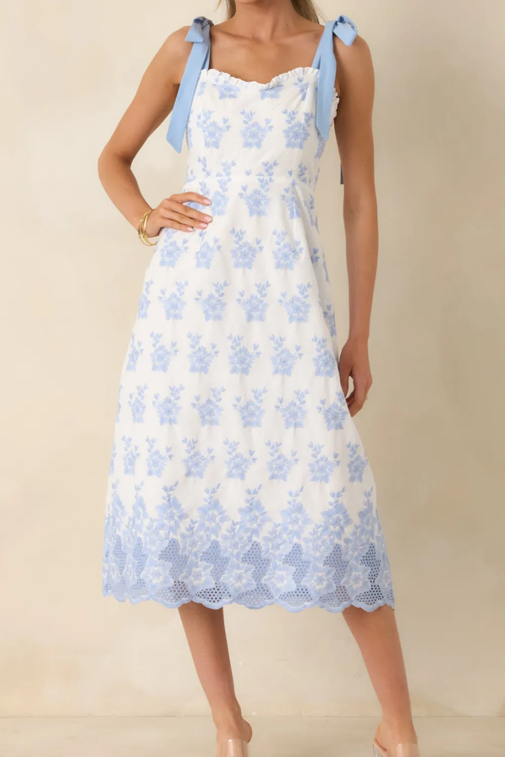 Embroidered Made Midi Dress