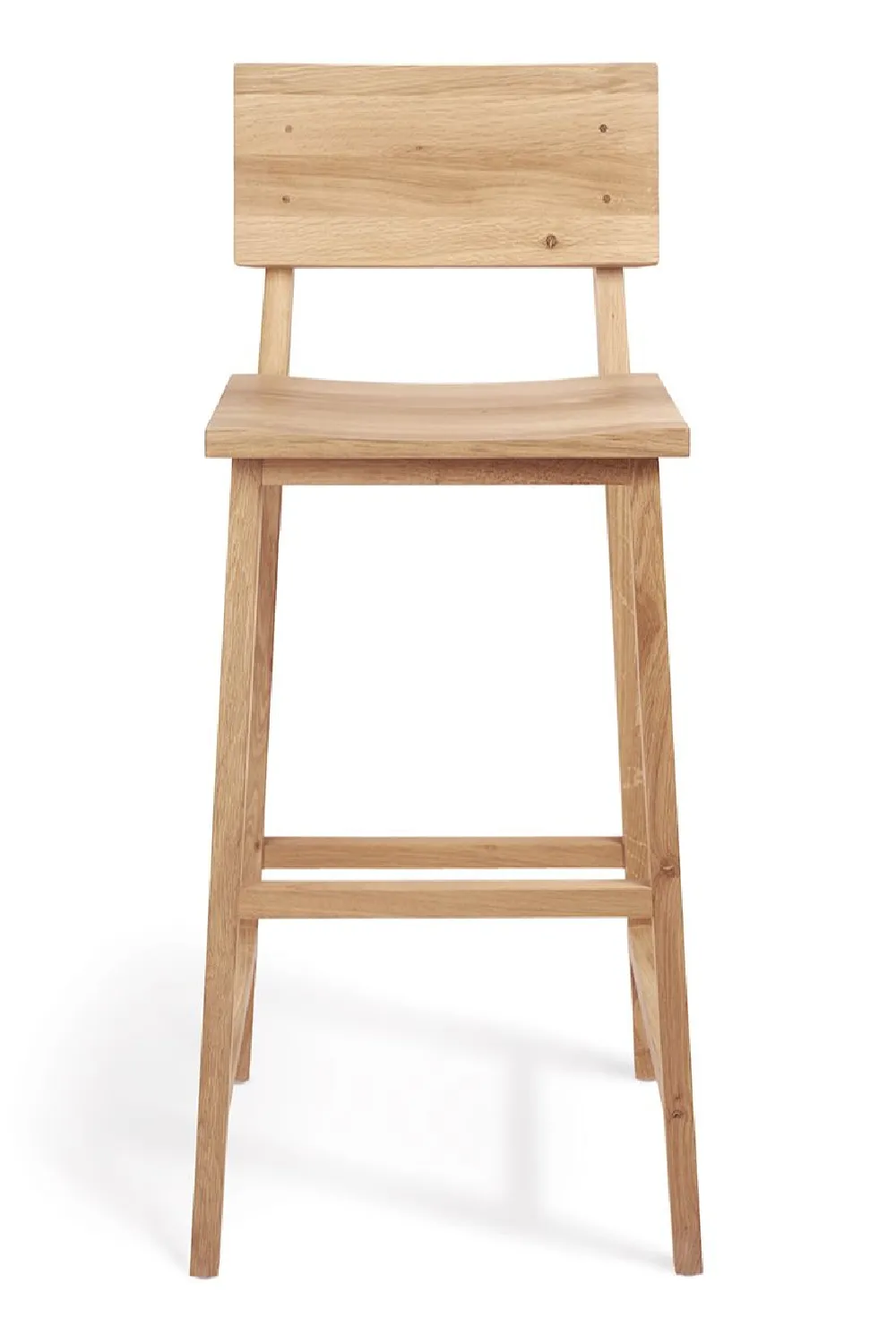 Contemporary Oak-Frame Bar Stool