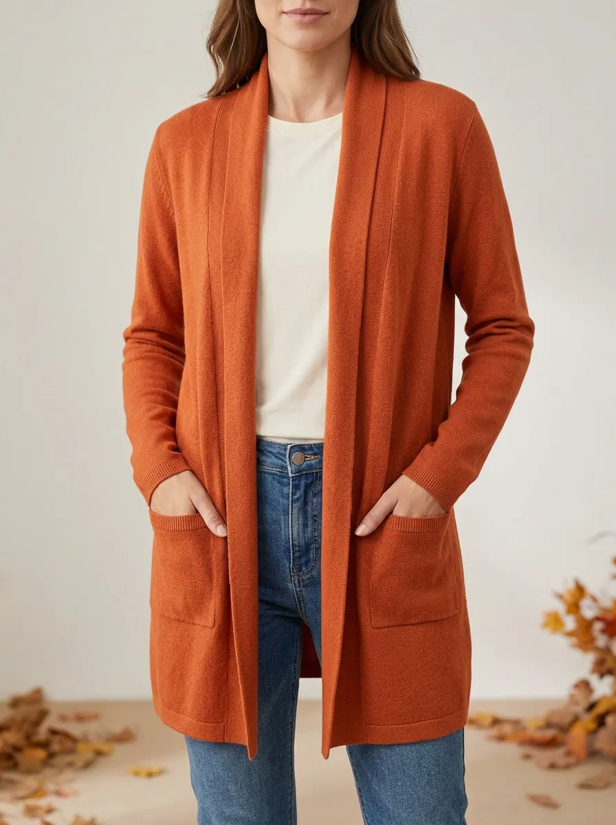 Comfort Open-Front Knit Cardigan
