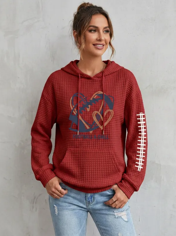 Women's Gridiron Heart Chill Waffle Hoodie