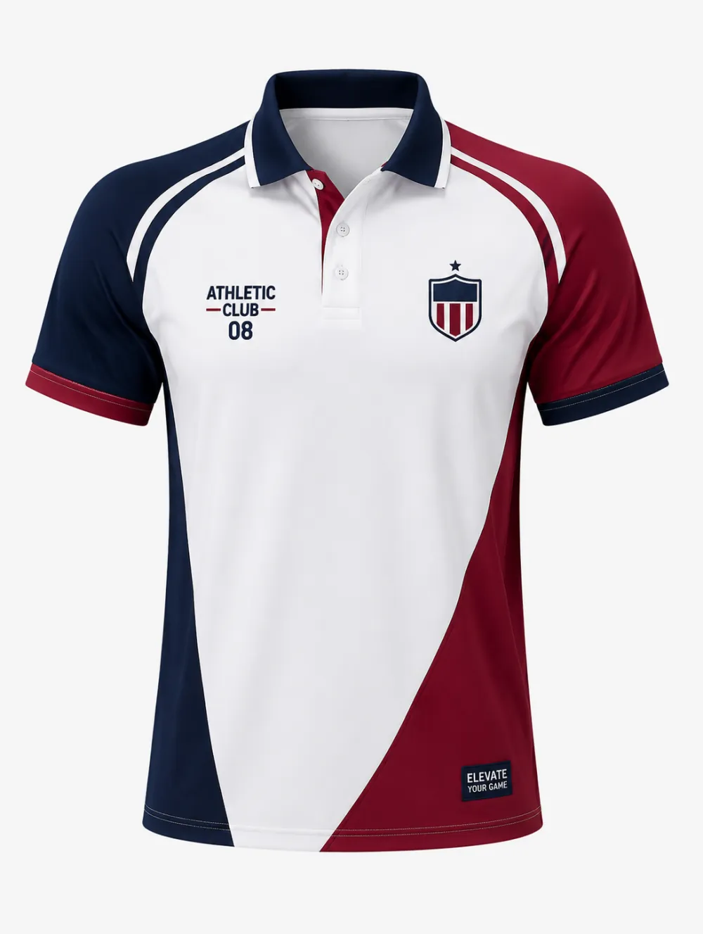 Men's Athletic Club 08 Shield Logo Printed Polo Shirt