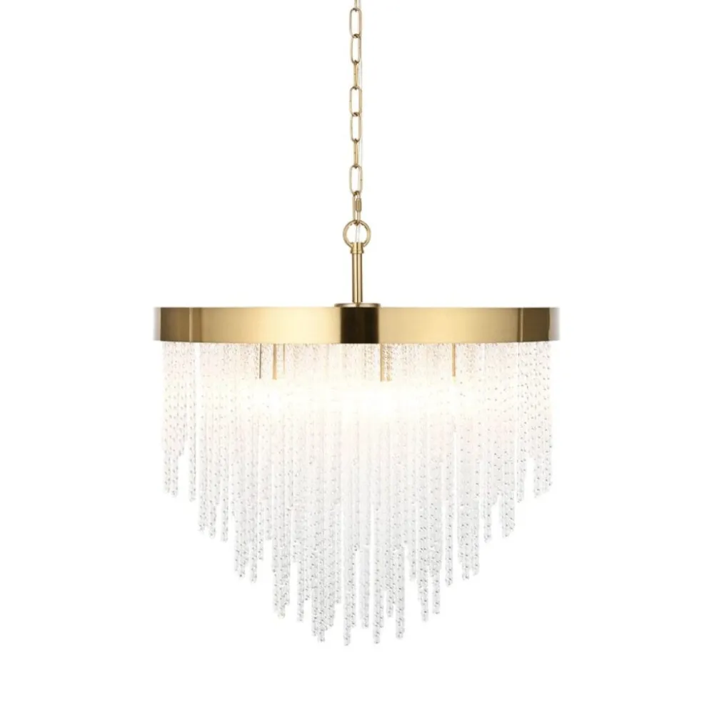Elongated Glass Rod Chandelier