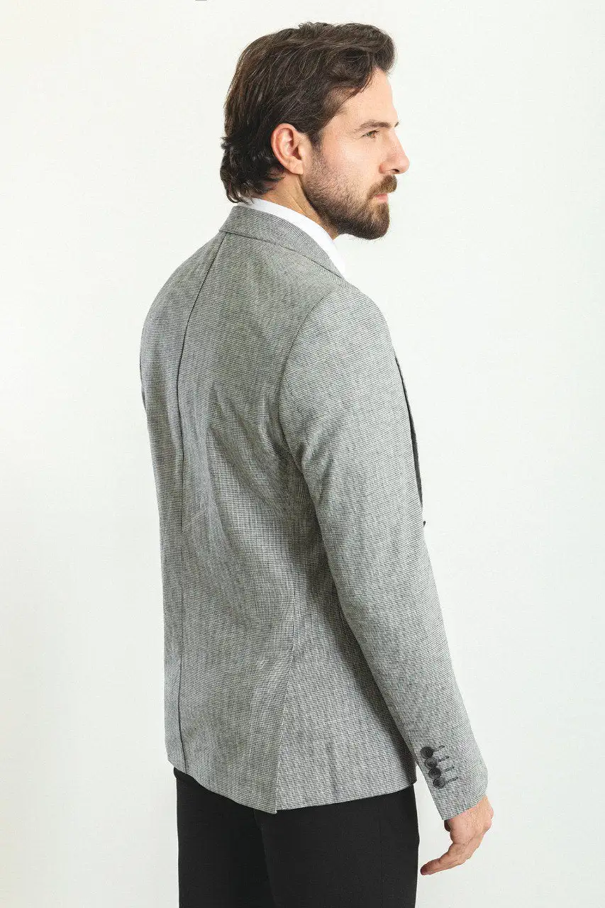 Structured Slim Fit Plaid Blazer