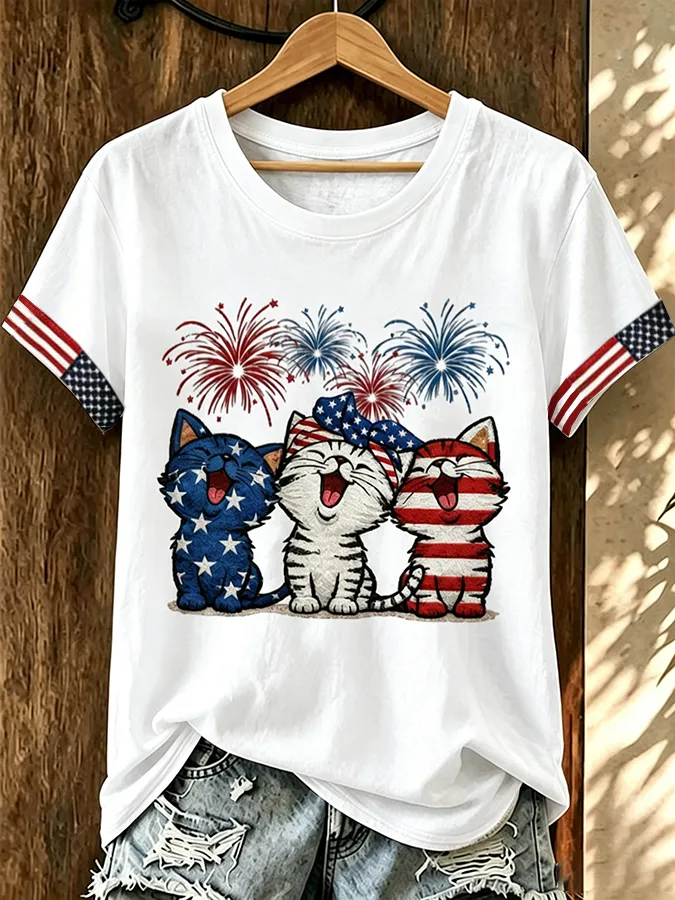 Women'S National Flag Cat  250th Anniversary Shirt