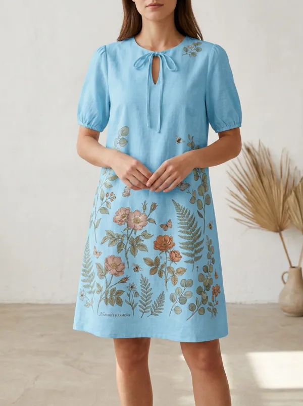 Botanical Nature Lover Floral Fern Dress