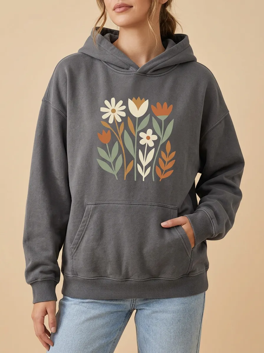 Boho Nature Floral Garden Hoodie