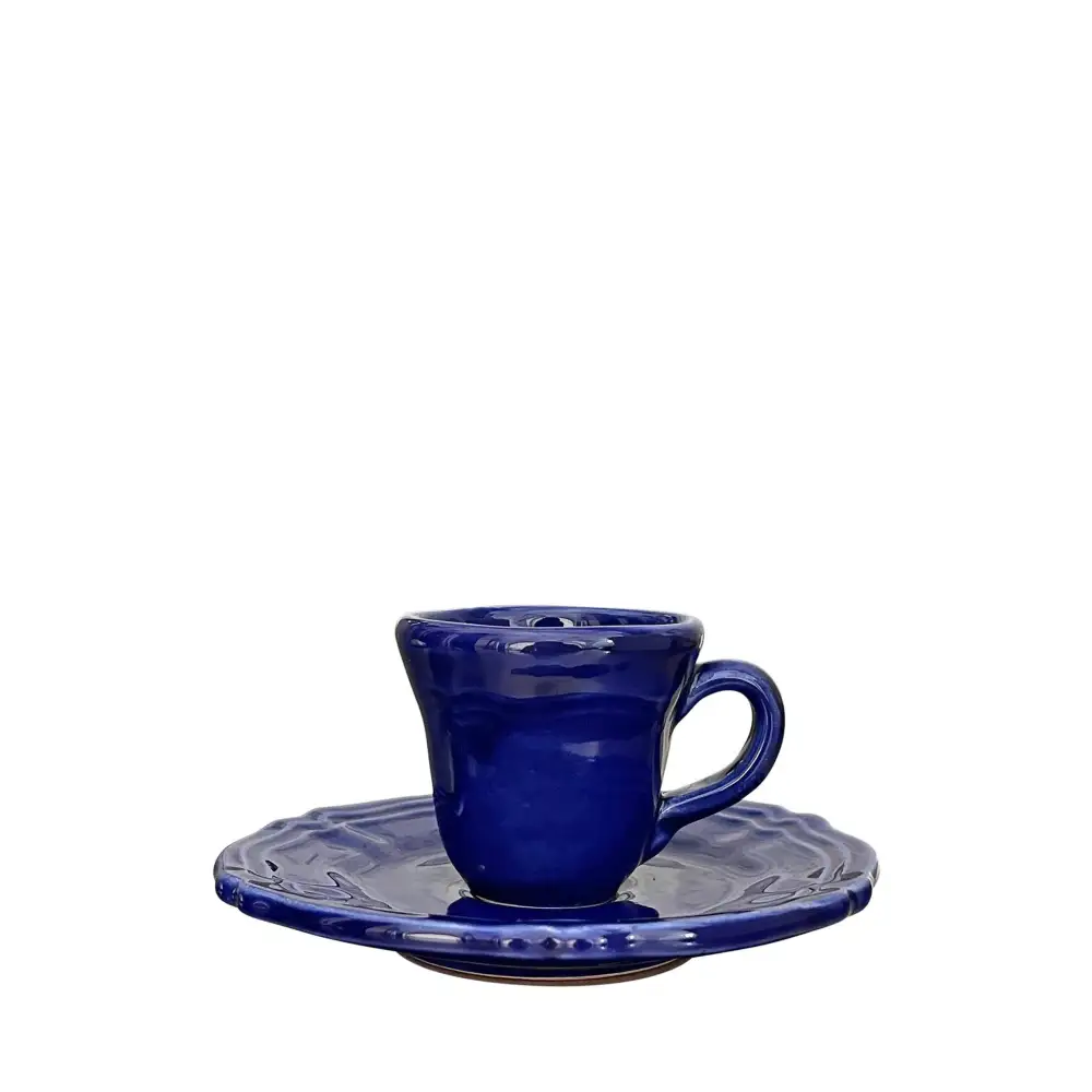 Hand-Painted Ceramic Espresso Cup And Saucer