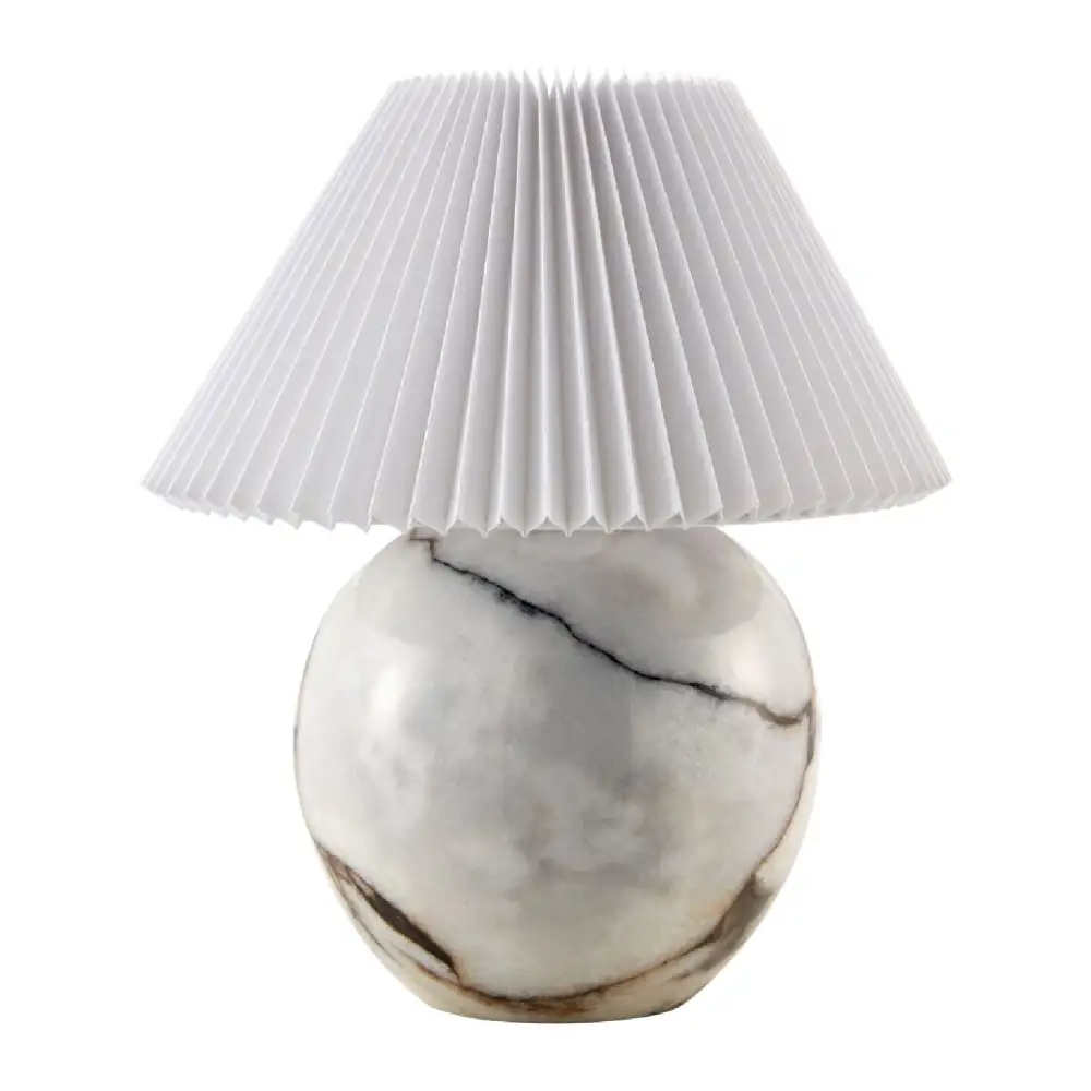Modern Marble Linen Table Lamp