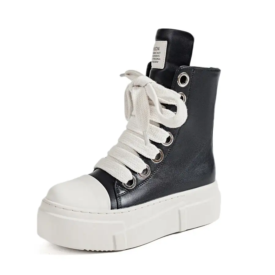 Platform Lace Up Contrast Sneakers