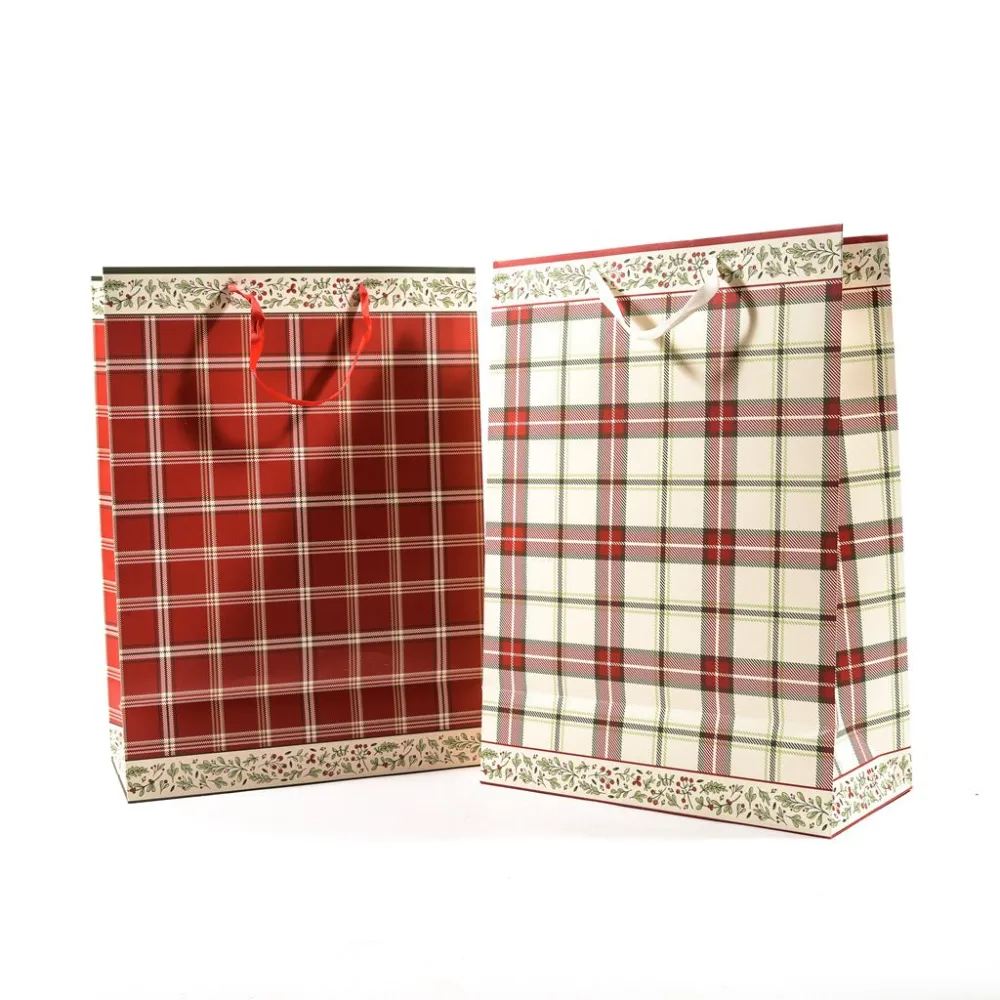 Check Pattern Paper Carry Bag