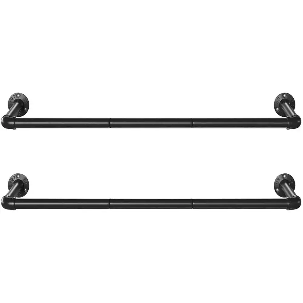 Wall Mounted Clothes Hanging Bar Set