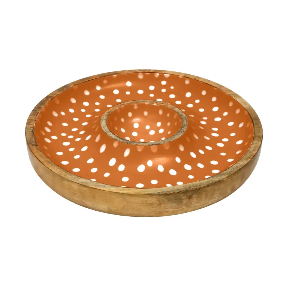Mango Wood Chip and Dip Bowl for Kitchen Use