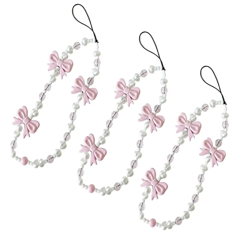 Bow Beaded Phone Charm Strap