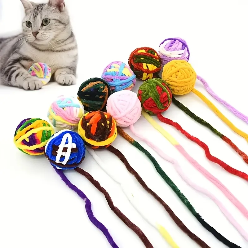 3 Pack Yarn Ball String Cat Toy