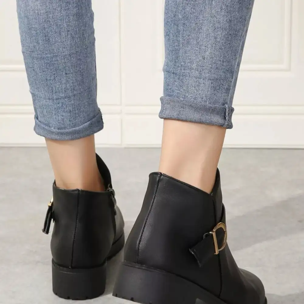 Buckle Accent Ankle Boots