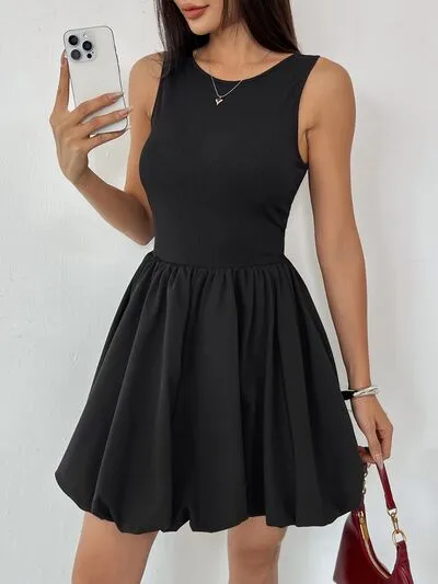 Classic Ruched Sleeveless Mini Dress