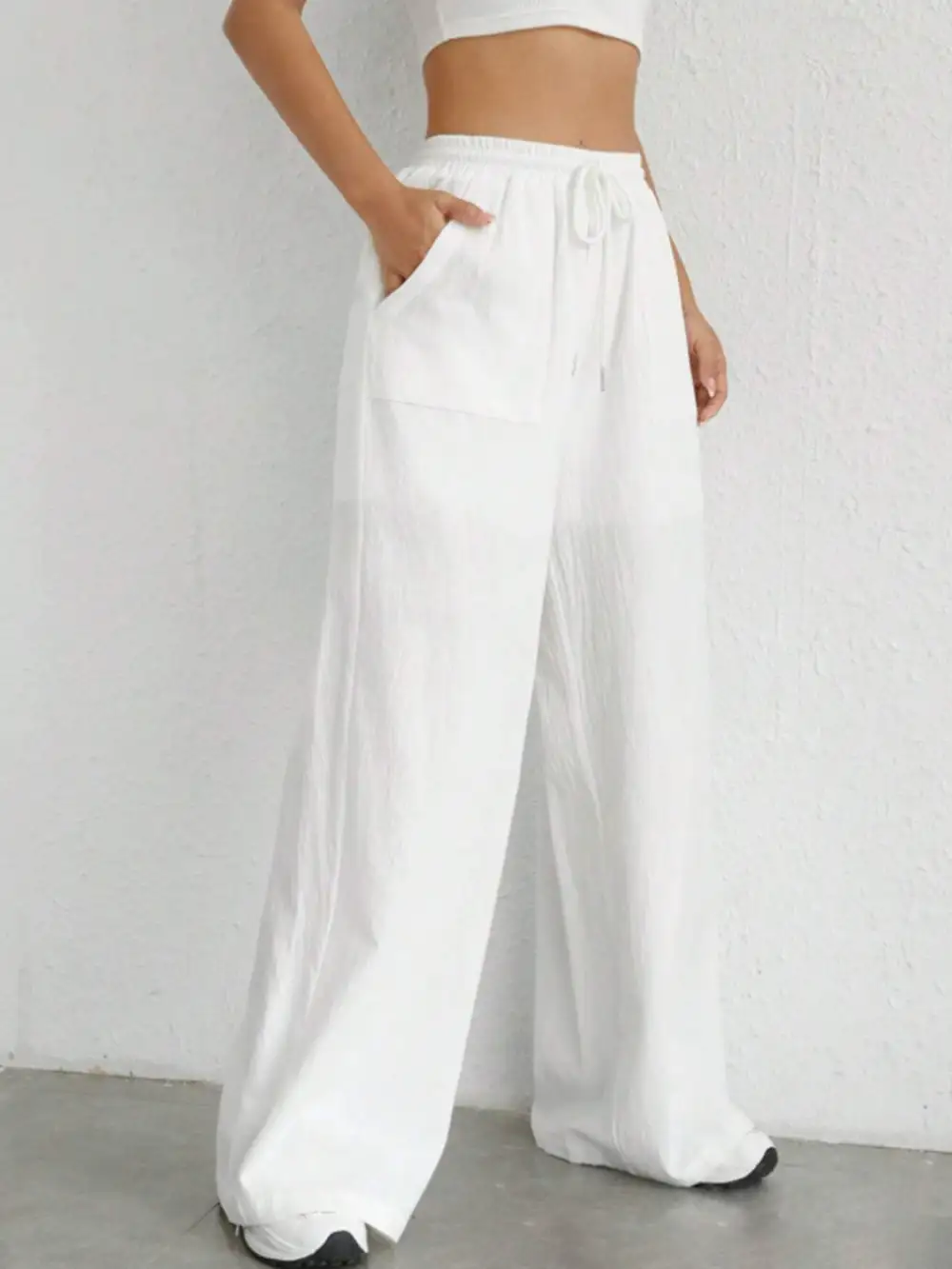 Drawstring Wide Leg Pants Edit 7