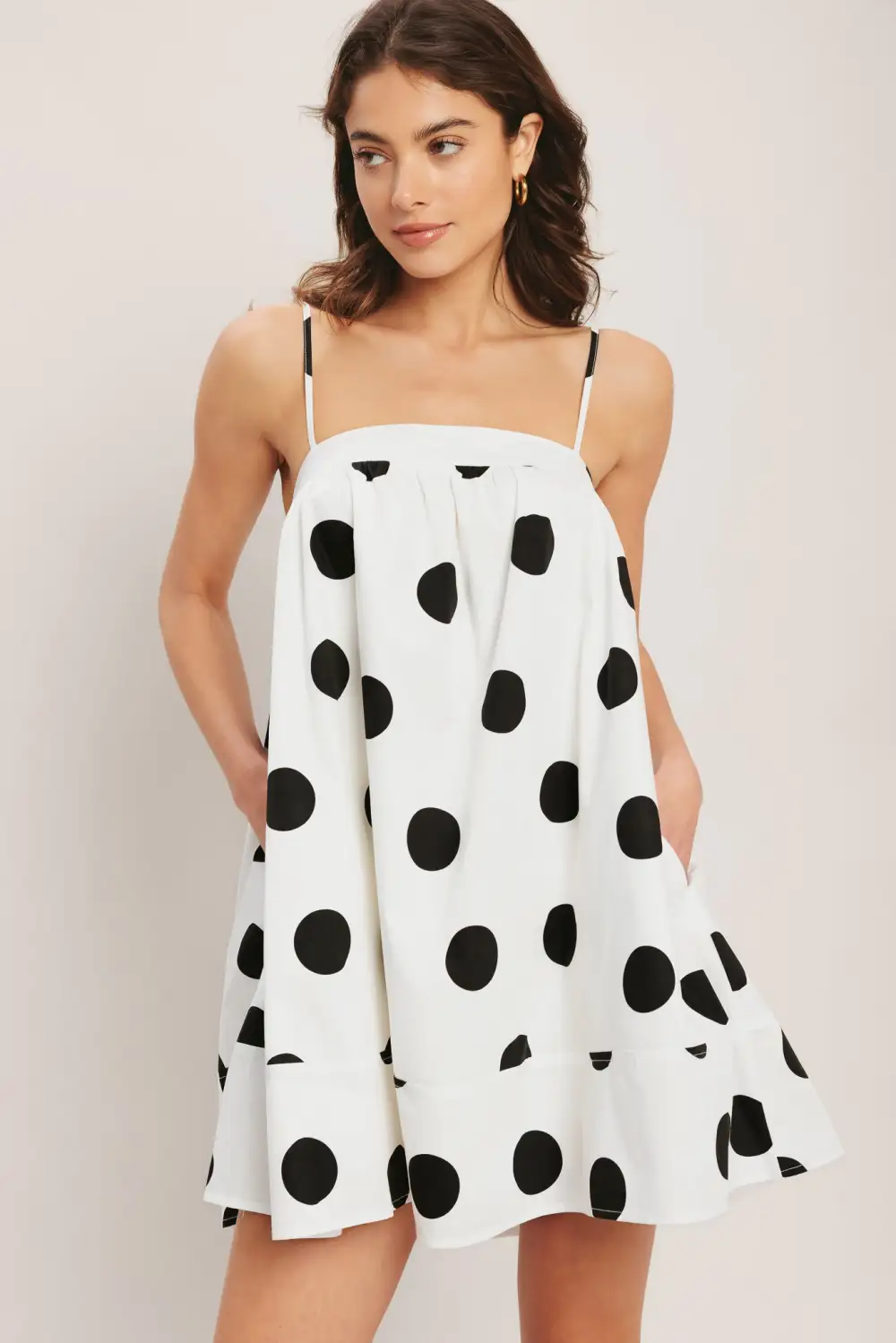 Smocked Cotton Printed Mini Dress