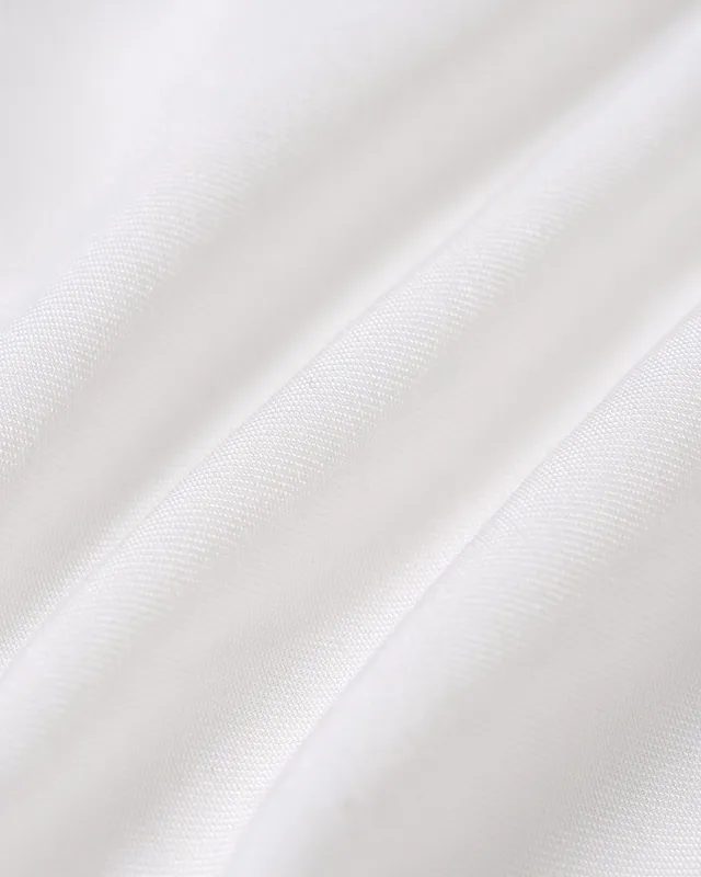 White Button Ruched Mini Skirt