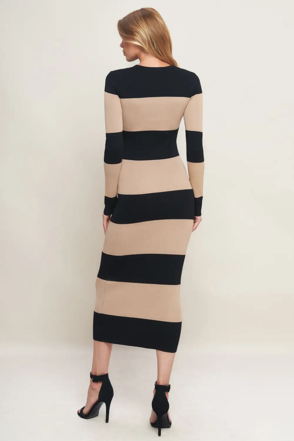 Classic Long-Sleeve Knit Midi Dress