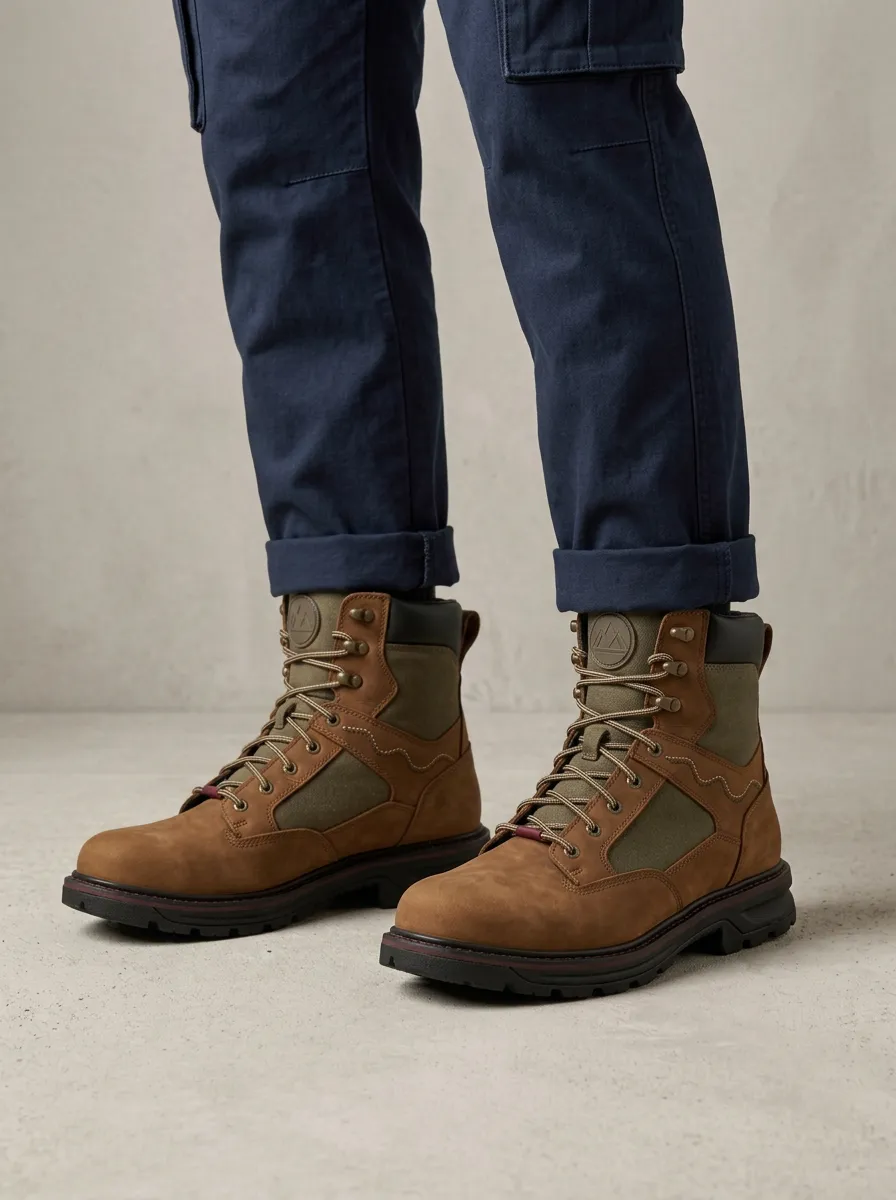 Unisex Outdoor Adventure Mountain Logo Print Work Boots