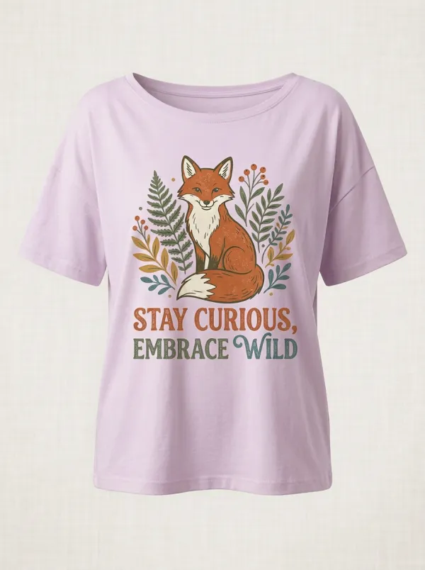 Nature Lover Fox Stay Curious Embrace Wild T-Shirt