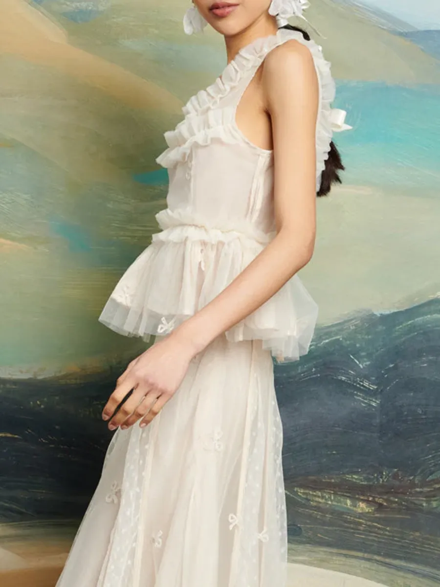 Tulle Ruffle Top