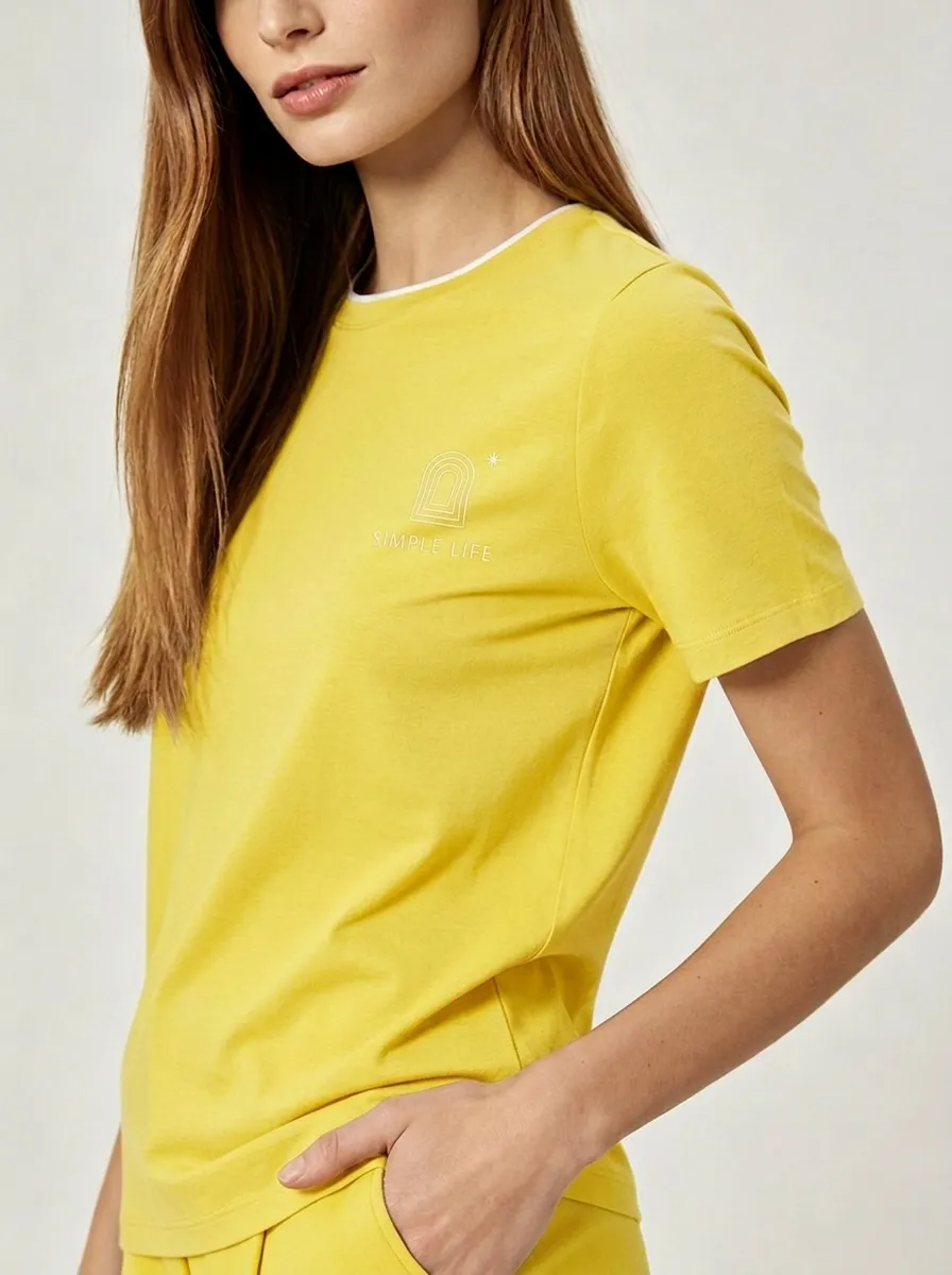 Women's Minimalist Simple Life Arch Star Printed T-shirt