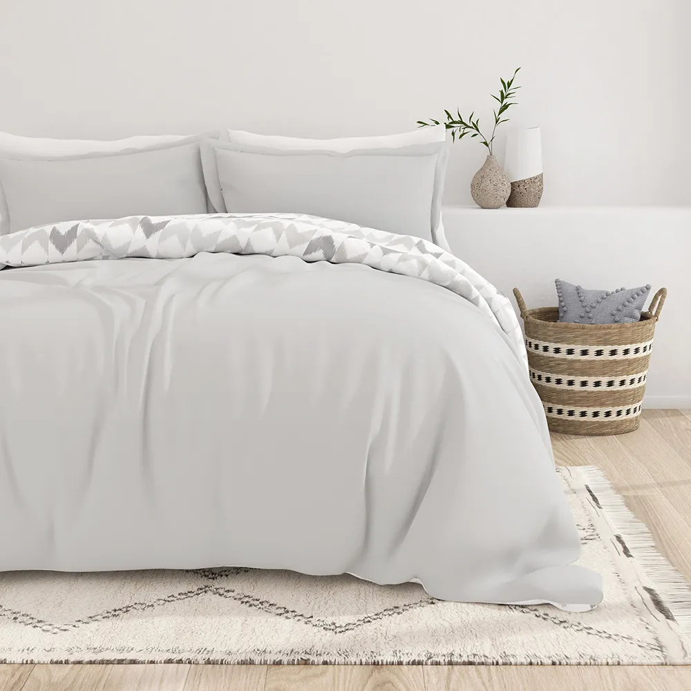 Chevron Sleep Pattern Reversible Duvet Cover Set
