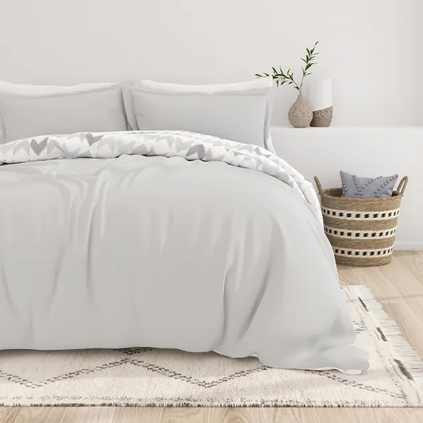 Chevron Sleep Pattern Reversible Duvet Cover Set