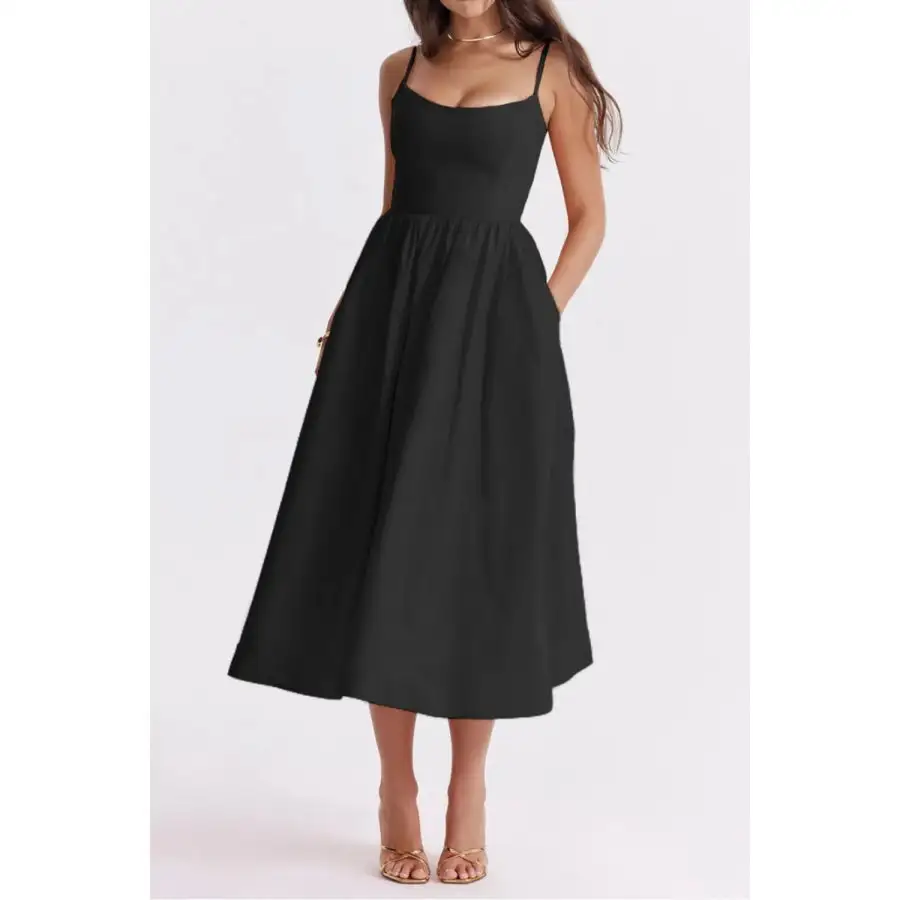 Spaghetti Strap Midi Dress
